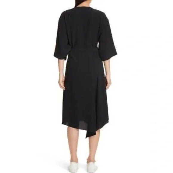 Theory Black Kimono Wrap Dress Women's Size 8 NEW - Picture 6 of 10